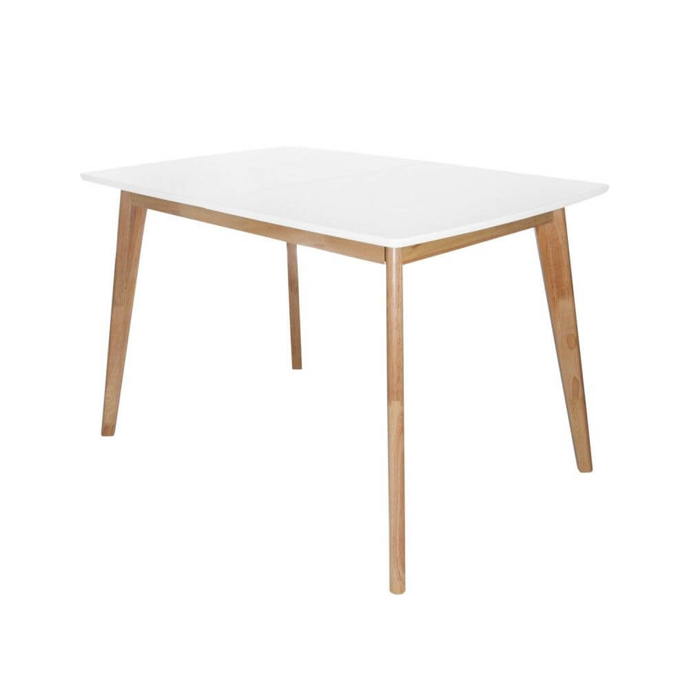 Mesa extensible de madera blanca