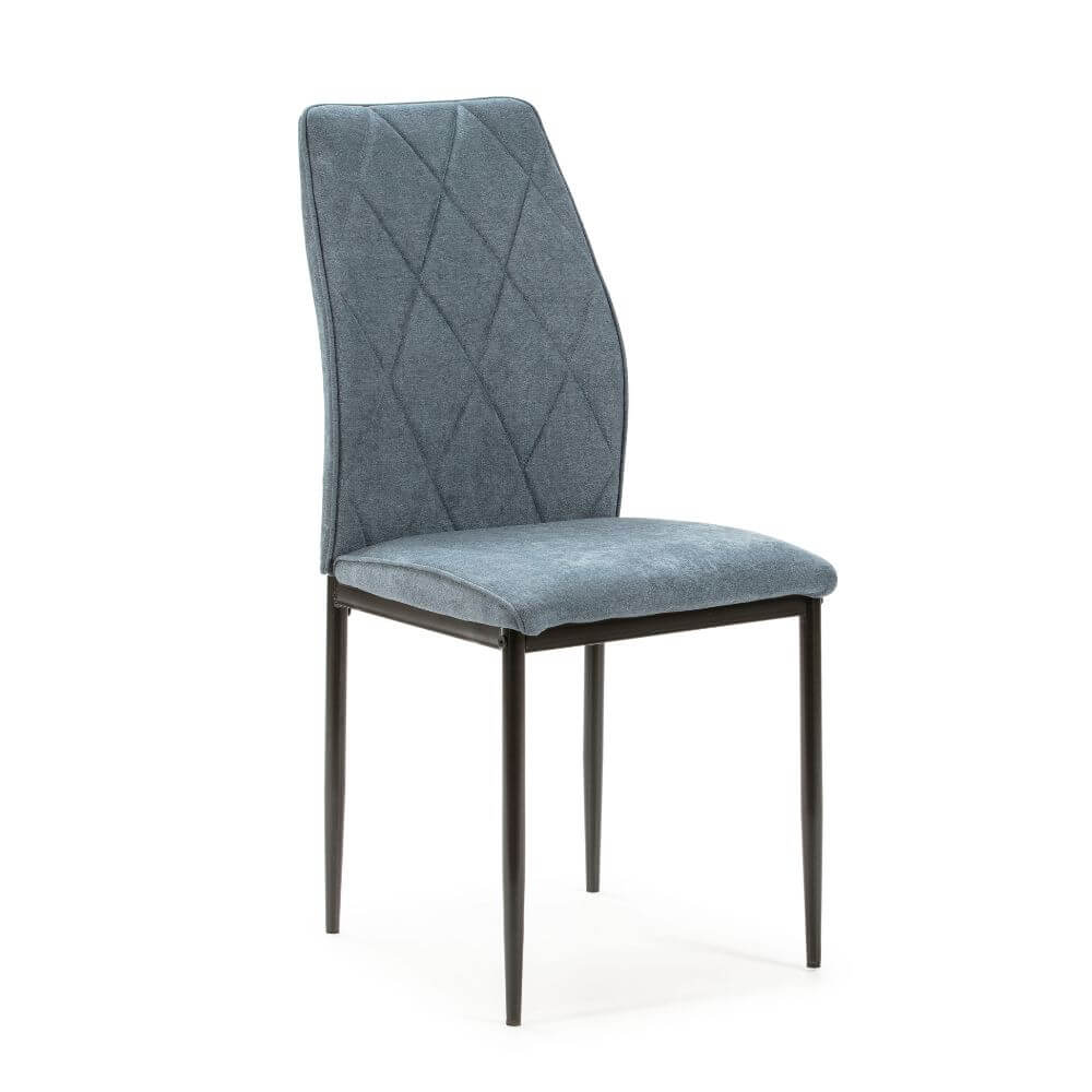 Pack de 4 sillas de tela azul tejano