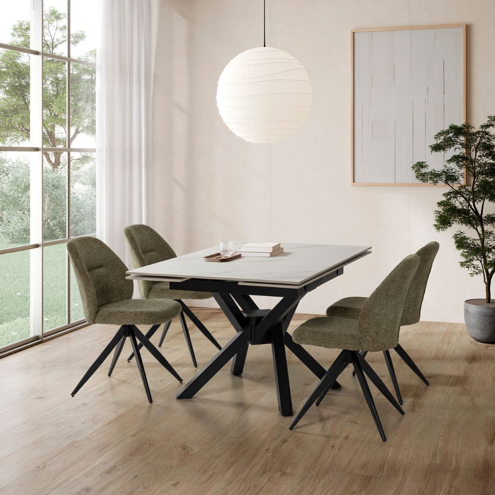 Mesa cuadrada extensible de cerámica Marlene Relax Outlet Valencia Mesa cuadrada extensible de cerámica Marlene