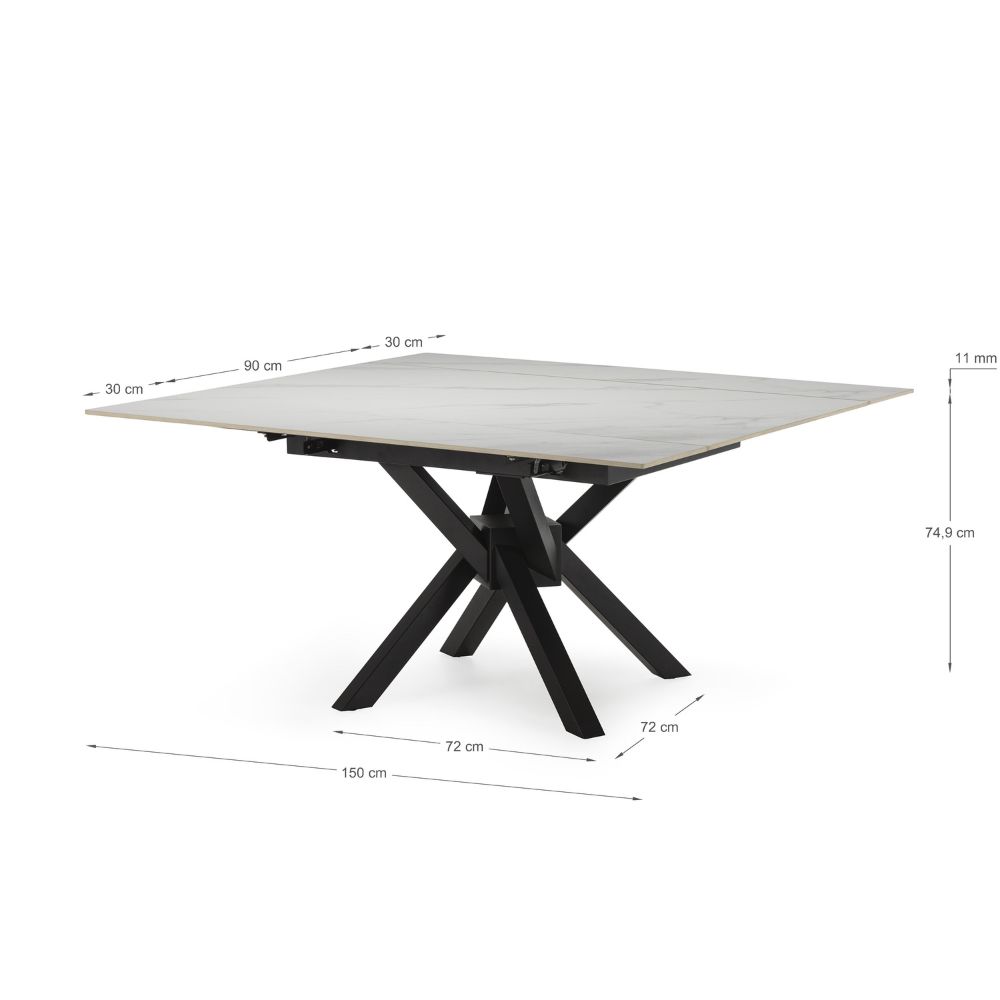 Mesa cuadrada extensible de cerámica Marlene Relax Outlet Valencia Mesa cuadrada extensible de cerámica Marlene - Imagen 4