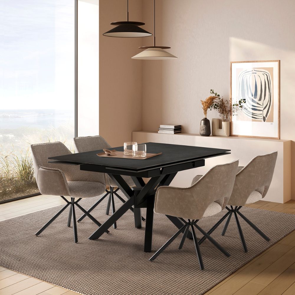 Mesa cuadrada extensible de piedra Mirlene Relax Outlet Valencia Mesa cuadrada extensible de piedra Mirlene