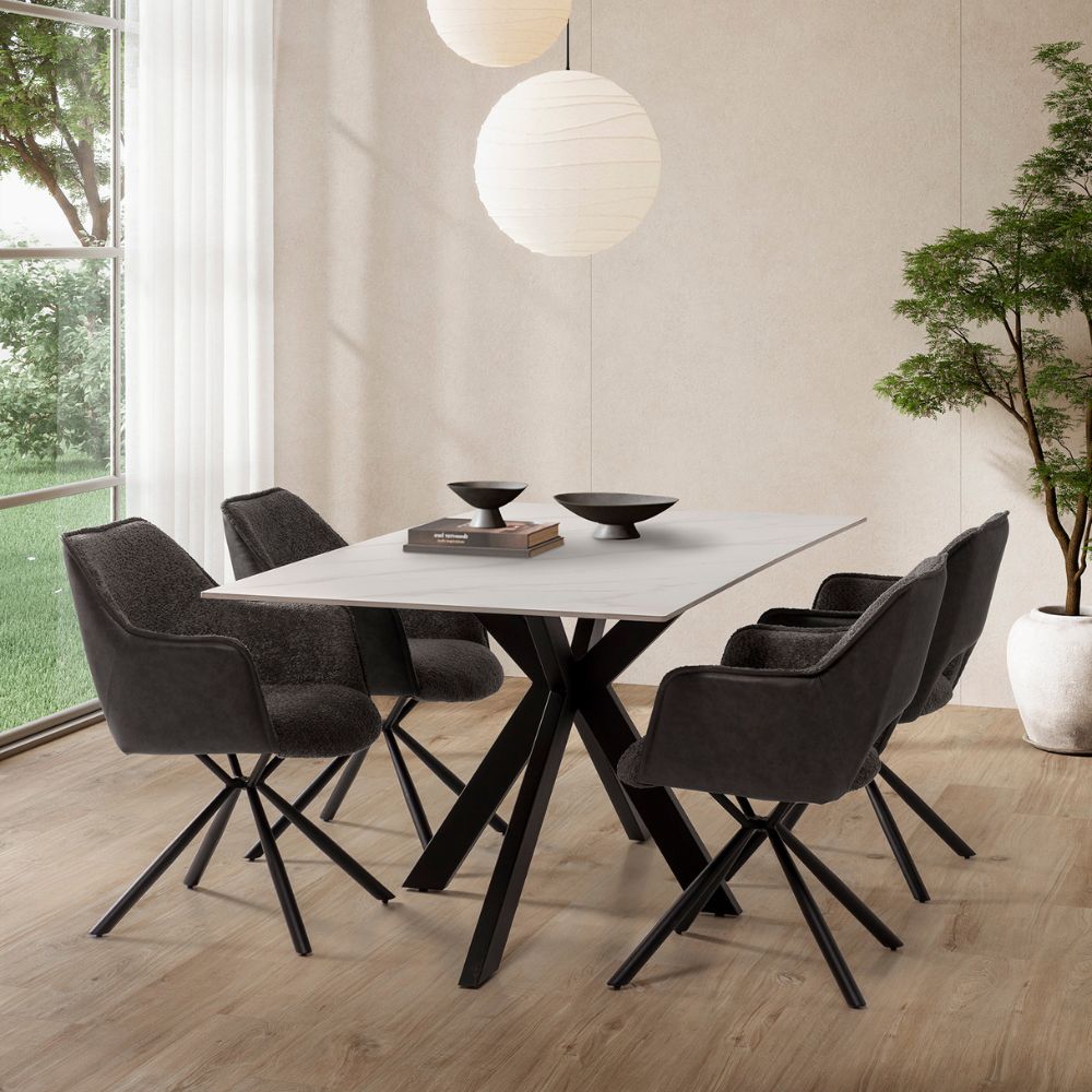 Mesa de cerámica blanca Nimba