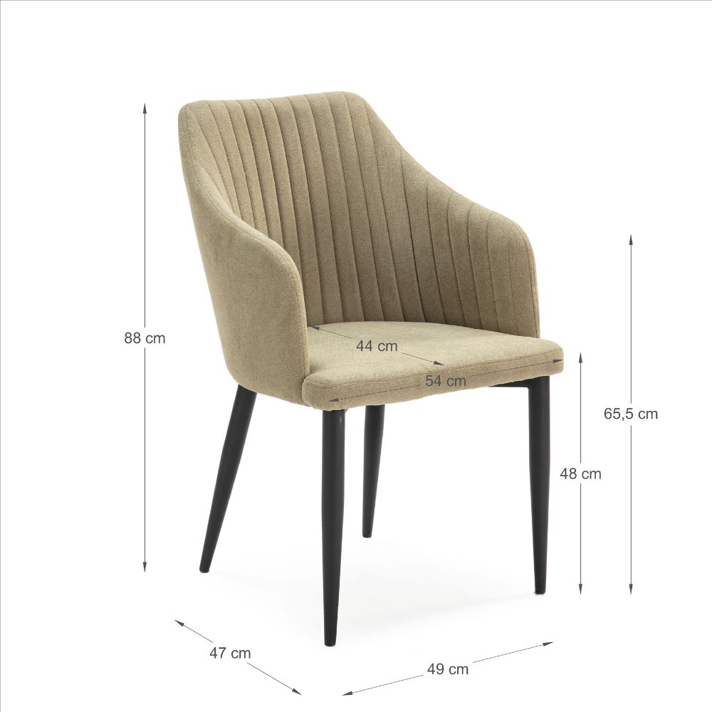 Pack de 2 sillas de tela verde Relax Outlet Valencia Pack de 2 sillas de tela verde - Imagen 3