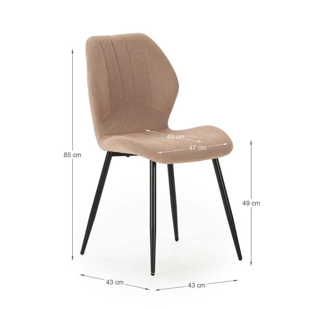 Pack de 4 sillas de tela salmón Nilus Relax Outlet Valencia Pack de 4 sillas de tela salmón Nilus - Imagen 3